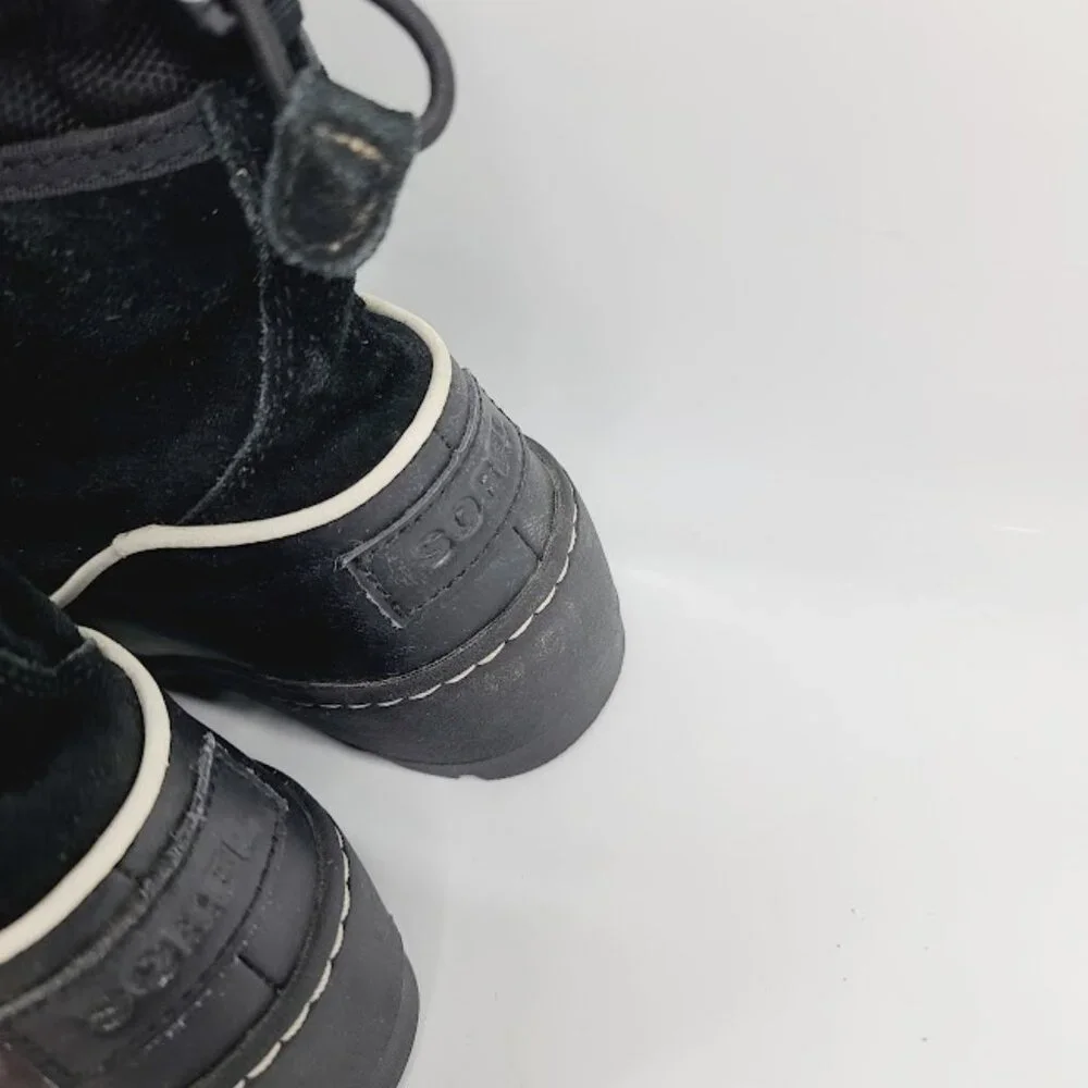 Sorel Girl's Black Torino III NY2636-010 Suede Fur Ankle Winter Snow Boot Size 4